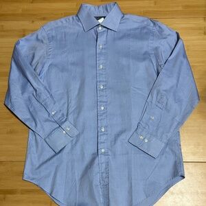 Polo Ralph Lauren Regent Blue Herringbone Dress Shirt 16 32/33 New With Tags